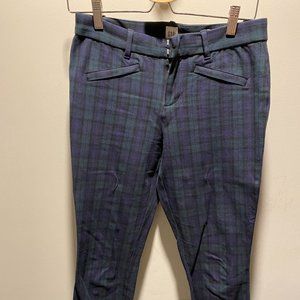 GAP Navy Blue & Green Plaid Signature Skinny Ankle Pants Sz 4